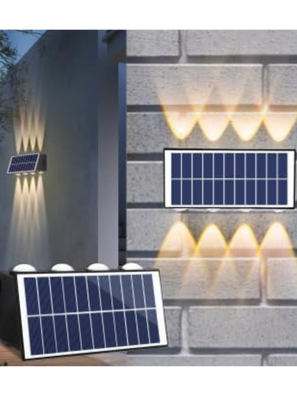 Lámpara solar de pared exterior con 8 LED